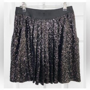 NWOT - Black Sequin Flared Mini Skirt w/ Pockets